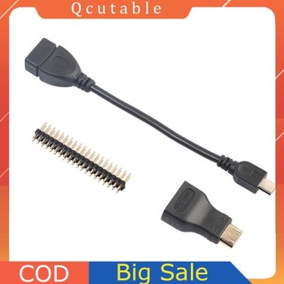 Bộ 3 trong 1 mini hdmi tương thích với hdmi + micro usb + gpio header cho raspberry pi zero