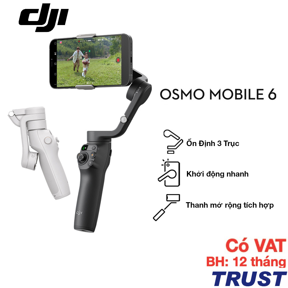 Gimbal chống rung điện thoại DJI Osmo Mobile 6,Osmo Mobile 7P, Osmo Mobile 8, có thể kéo dài-BH 12T