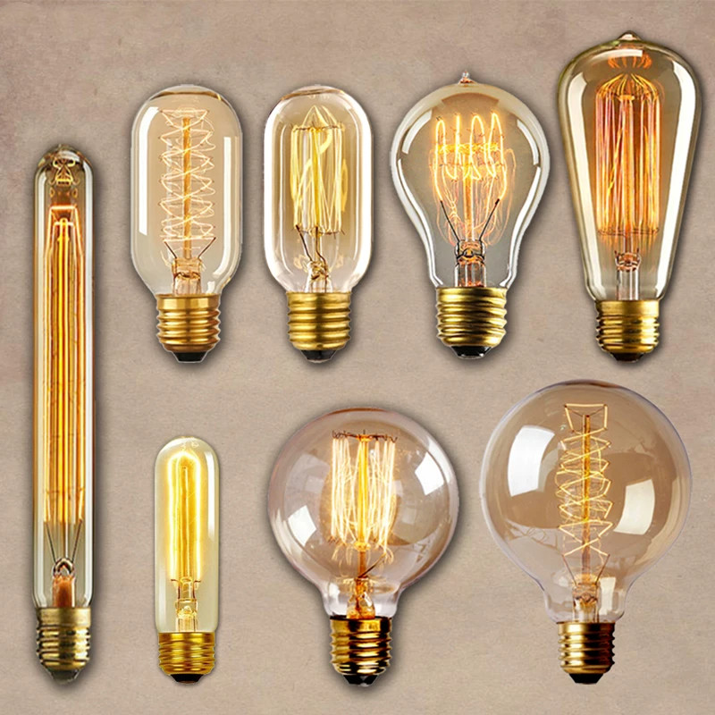 E27 Retro Edison Bóng Đèn AC 220V 40W Có Thể Điều Chỉnh Độ Sáng Ampoule Vintage Edison Bóng Đèn ST64
