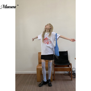 100% Cotton 260g Hoạt Hình In Hình Áo Thun Nữ Tay Ngắn Cổ Tròn Rời 2023 Mùa Hè ins Casual Top