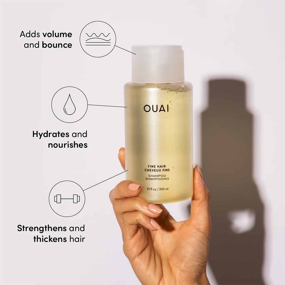 OUAI Fine Shampoo Fine Hair Conditioner Strengthening Keratin Cleans Strands