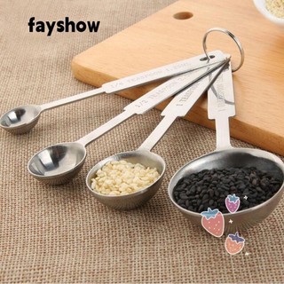 Bộ 4 muỗng/cốc đo lường bằng inox chuyên dùng cho nhà bếp