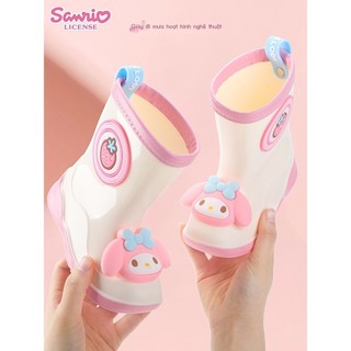 Kuromi trẻ em giày đi mưa nữ giày đi mưa 2024 mới sanrio bé gái giày trẻ em cho bé tập đi giày cao