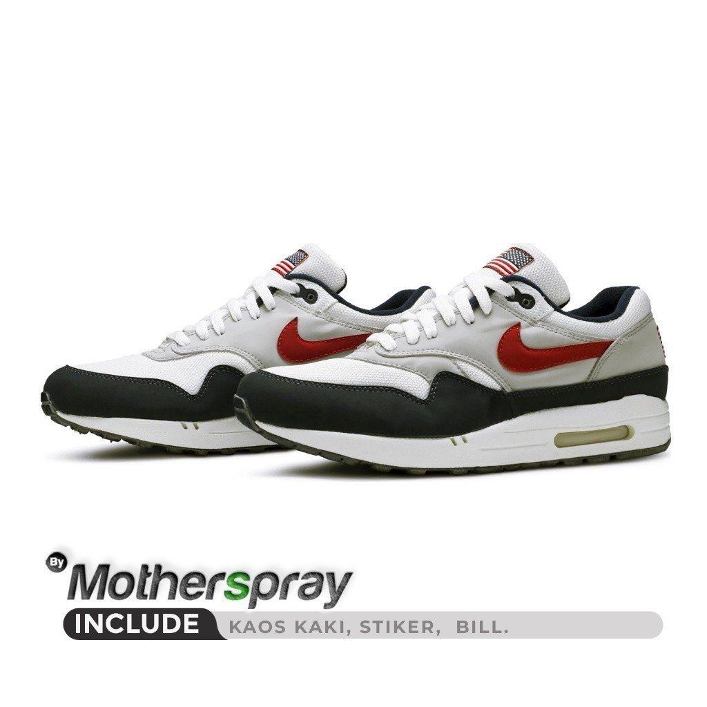 Giày thể thao NK Air Max 1 Patriot USA đen trắng đỏ