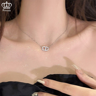 Hàn Quốc Zircon Chữ Vòng Cổ Cho Nữ Đơn Giản C & D Mặt Dây Chuyền Bạc Dây Chuyền Choker Phụ Kiện Thời Trang Món Quà Trang Sức