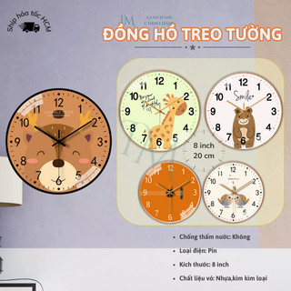 Đồng hồ treo tường thiết kế mặt tròn 10inch 25cm họa tiết dễ thương trang trí phòng khách IKEA Mama
