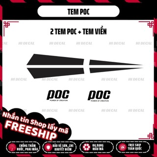 Tem deal sticker chữ POC dán mũ bảo hiểm xe máy | TMN-H017 | Decal chống nước chống phai màu