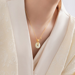 Ban Đầu Ngôi Sao Bạc 925 Hetian Ngọc Cặp Đôi Vòng Cổ Nam Nữ Mới Zircon Trung Quốc Xương Đòn Dây Xích Khóa An Toàn Mặt Dây Chuyền