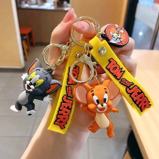 Tom và Jerry Móc khóa Cặp đôi búp bê dễ thương Mặt dây chuyền túi