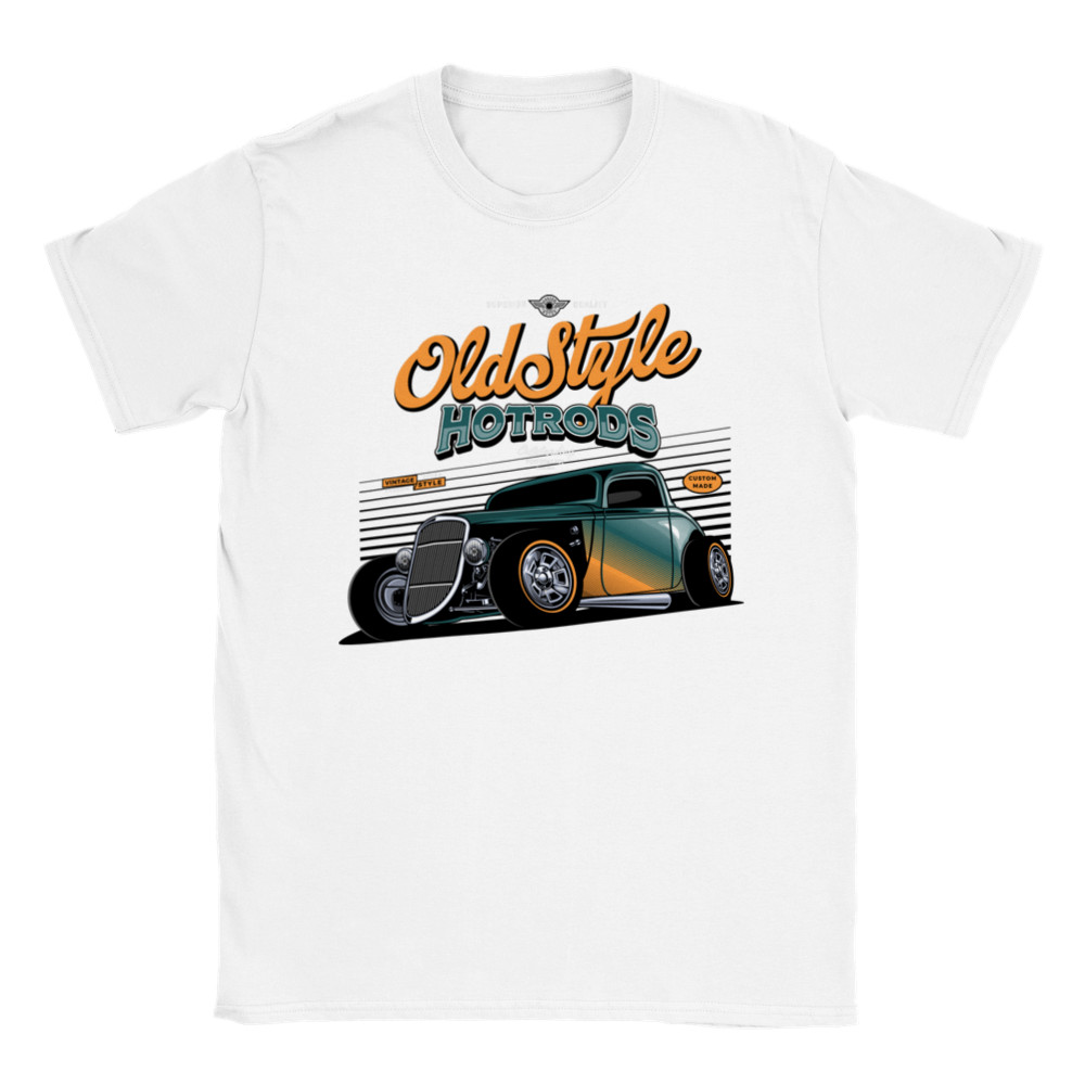 2024 bánh quế cho bạn bè Phong cách cũ Hot Rods Unisex Áo thun cổ tròn XS-3XL