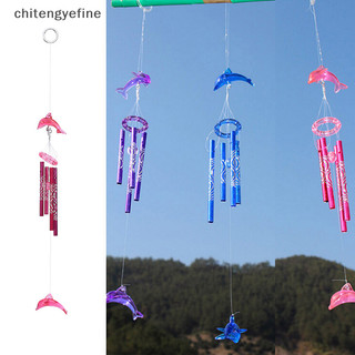 Chitengyefine Cá Heo Sáng Tạo Pha Lê 4 Ống Kim Loại Windchime Chuông Gió Trang Trí Nhà vn