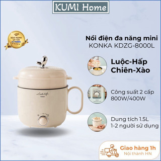 Nồi điện đa năng mini Konka KDZG-8000L, nồi lẩu mini kết hợp nồi hấp dành cho 1-2 người, BH chính hãng 12 tháng.
