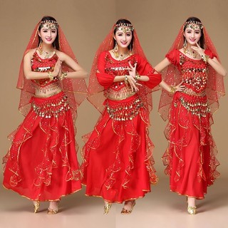 Bộ Trang Phục Biểu Diễn Múa Bụng trang phục khiêu vũ Món Phong Cách Ấn Độ Cho Nữ