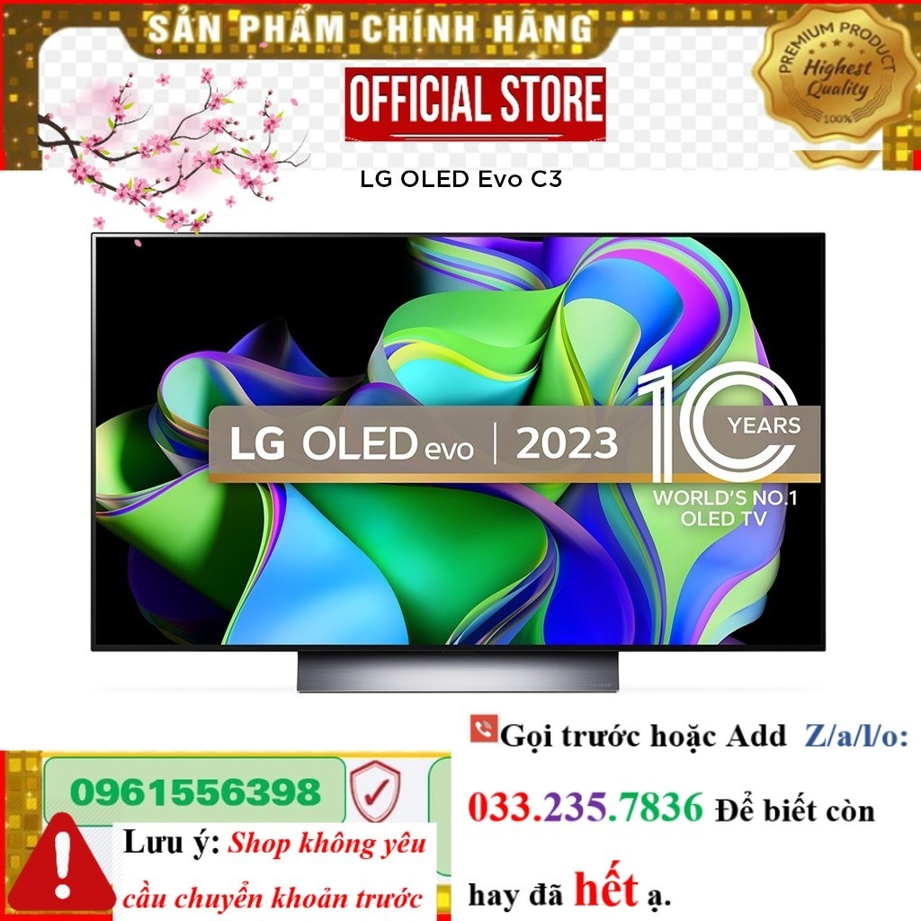  New Smart Tivi LG OLED Evo 4K 77inch OLED77C3PSA - Model 2023