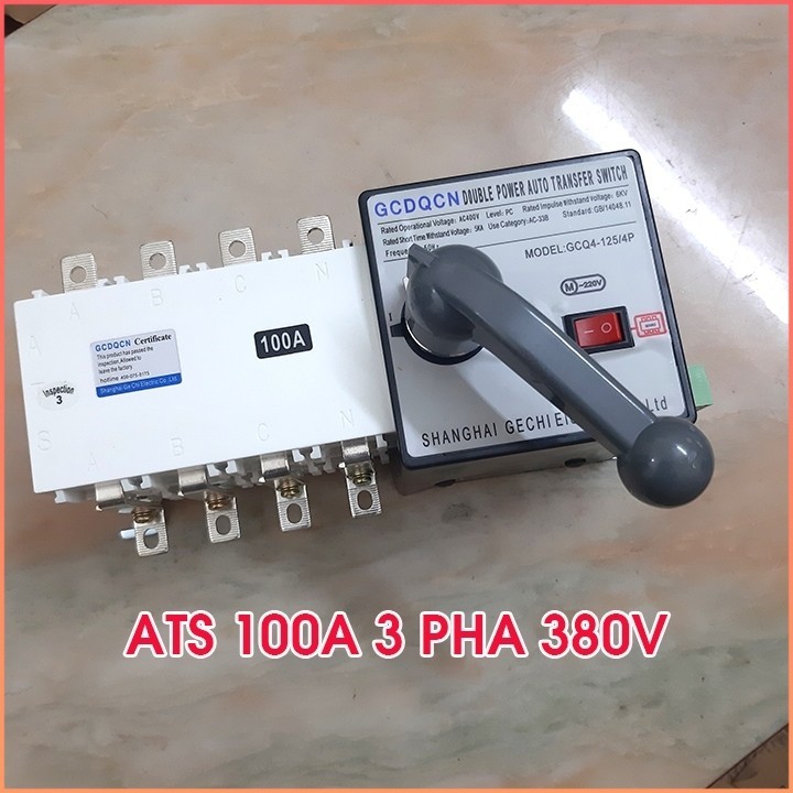 [NEW] ATS 100A 3 Pha 380v chuyển đổi 2 nguồn điện tự động GCDQCN bộ cầu dao đảo chiều tự động - HKS