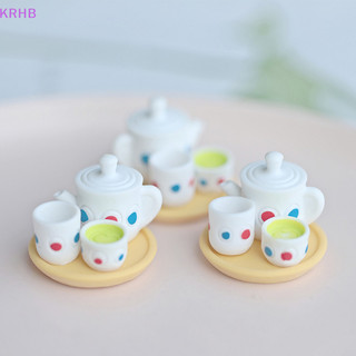 Krhb Mô phỏng thu nhỏ chơi ấm trà Bộ tách trà mini lính làm bằng tay mô hình MỚI