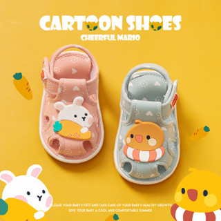 Dép Sandal Cho Bé tập đi cheerful mario Mềm Mại siêu nhẹ Hoạt Hình Dễ Thương giày có kèn em bé sơ sinh Chống Trơn Trượt có tiếng kêu Xăng đan tập đi:1-2 Tuổi
