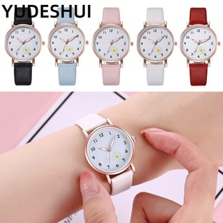 YUDESHUI Đồng hồ nữ Dây da Đồng hồ đeo tay thạch anh thời trang
