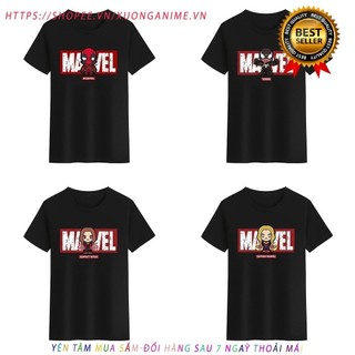 HOT Áo Thun Unisex Cổ Tròn aogau.store In Hình Marvel Venom Captain Wanda Deadpool Màu Trắng Đen Cho Nam Và Nữ