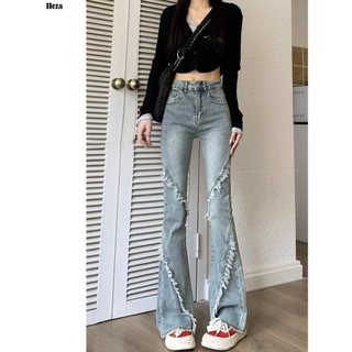  Heza quần ống rộng quần nữ jean hàn quốc Comfortable Casual Stylish WNK24206MB 8Z240219 