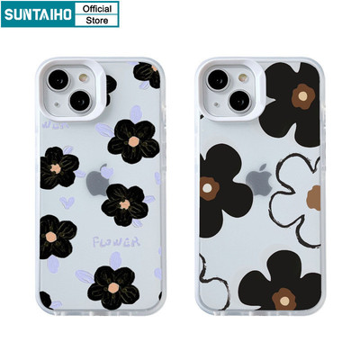 Suntaiho Thời Trang Họa Tiết Hoa Dễ Thương Trong Suốt Mờ Dành Cho Iphone 15 14 12 13 11 Pro Max IP 7 8 Plus Iphon X Xs XR Xs Max TPU Silicon Softcase Cao Cấp Chống Sốc Ốp điện thoại