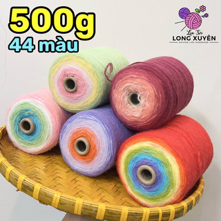 Len mohair cầu vồng cối 500g