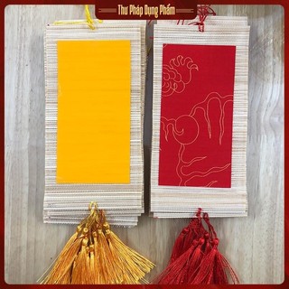 Mành tre viết thư pháp giấy đỏ treo trang trí Thư Pháp Dụng Phẩm