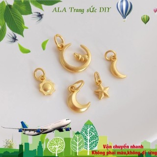 💖Trang sức DIY phụ kiện💖Màu Sắc Giữ Cát Vàng Mặt Trời Mặt Trăng Ngôi Sao Nhỏ Mặt Dây Chuyền Ngôi Sao Mặt Trăng Quảnghan Cung Điện Mặt Trăng Thỏ Mặt Dây Chuyền DIY Vòng Tay Phụ Kiện Mặt Dây Chuyền [Bông tai/Vòng cổ/Mặt dây chuyền/Vòng tay]
