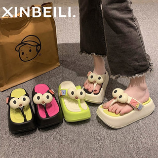 XINBEILI dép xỏ ngón Thời Trang Đơn Giản Cho Nữ dép bánh mì Độn đế Bảnh bao Đẹp mắt Màu sắc đa dạng FBT24301Z5 10Z240304