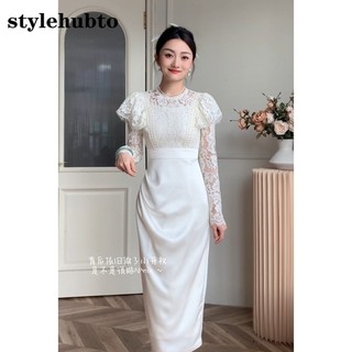 Stylehubto 2905 # 2024 Đầm ren mỏng sang trọng sang trọng sang trọng kiểu Pháp
