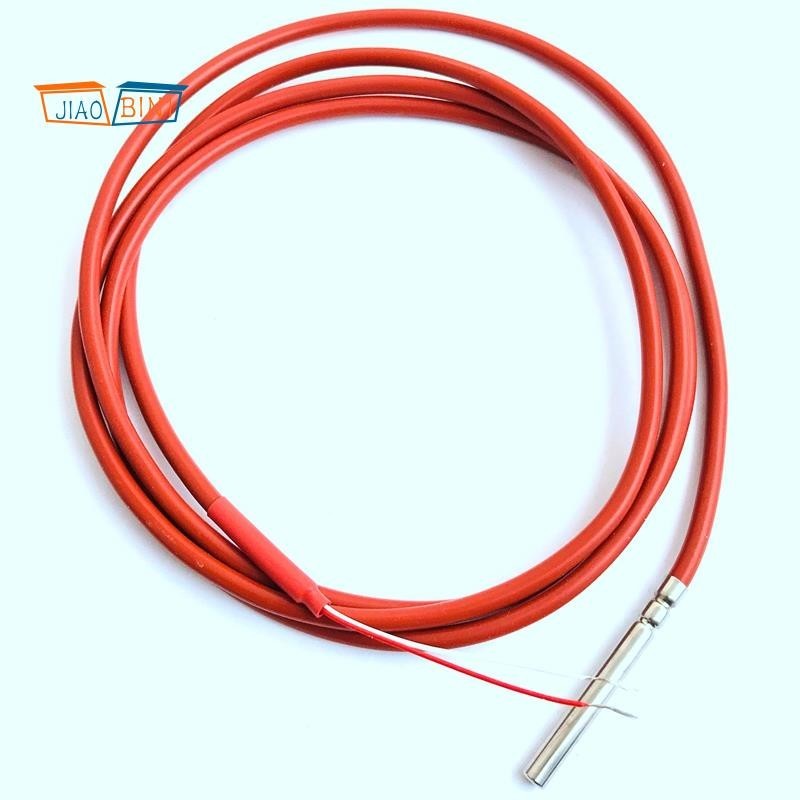 2 Dây PT1000 Cảm Biến Nhiệt Độ Nhiệt Điện Trở Gel Silicon Phủ 1.5 Mét Đầu Dò 45mm x 5mm -50-180 Độ RTDs