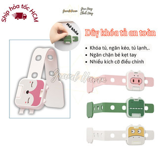 Dây khóa gài tủ lạnh, tủ đồ dùng cao cấp Grand Haven họa tiết siêu dễ thương có 7 nấc điều chỉnh kích thước tiện lợi