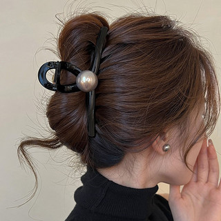 Kẹp Tóc Nữ Ngọc Trai Xám Cá Mập