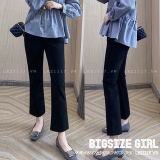 quần vải ống loe Bigsize quần lửng 9 tấc nữ lưng cao cạp cao đen mùa hè Phong cách Hàn Quốc Thời Trang tiểu thư cá tính xinh đẹp cho người mập béo