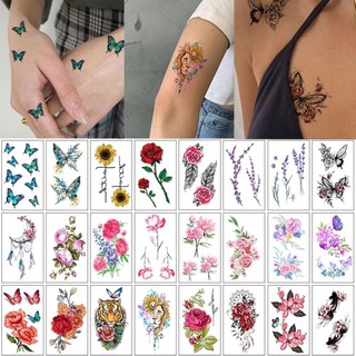 Hoa Bướm Hình Xăm Miếng Dán Màu Nước Hoa Tạm Thời Hình Xăm D7Z6