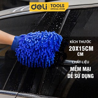 Găng Tay Rửa Xe Deli, Lau Rửa Ô Tô, Xe Máy, Cửa Kính, Đồ Dùng Gia Đình Tiện Dụng - Chất Liệu Mềm Mại, An Toàn