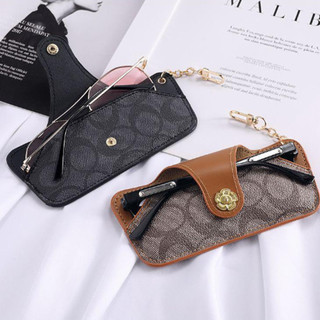 Vintage Da PU Camellia Kính Mát Túi Bảo Quản Chống Căng Thẳng Cận Thị Kính Bảo Vệ Kính Mắt