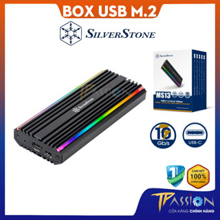  Box ổ cứng SSD M2 SILVERSTONE SST - MS13 LED RGB - Chính Hãng hộp đựng M.2 PCIe NVME   SATA USB-C 3.2 Gen2 10Gbps 