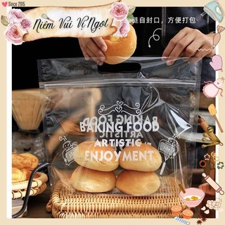 50 TÚI ~ Túi Zip Bánh Mì Sandwich 450gr, Túi Zip Đựng Bánh Kẹo ~ Chữ Trắng Enjoyment (Set 50)