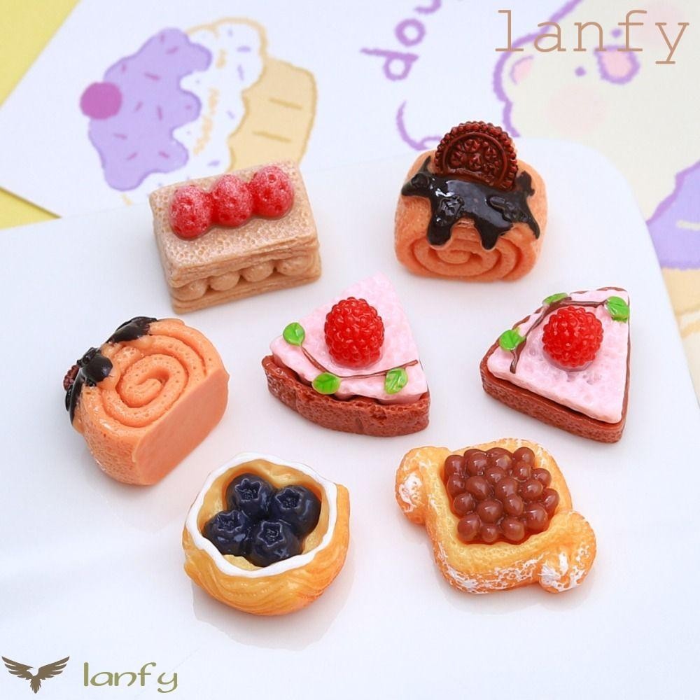 Lanfy 10 Khuôn Làm Bánh Mô Phỏng 3D, Mặt Sau Phẳng Thêu Sò Mô Phỏng Kem Phụ Kiện Bánh Mì, Bánh Mì Đáng Yêu Trượng Trang Sức Thủ Công Kem Bánh Mì Miếng Dán Điện Thoại Kẹp Tóc Phụ Kiện