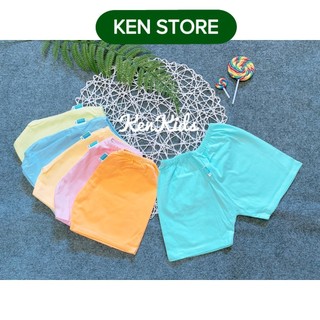 Quần đùi ngắn màu thun cotton 100% cho bé - 1 cái ken store