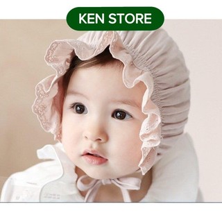 Nón mũ bèo Tiểu Thư phối Ren cho bé (0-18m) KEN STORE