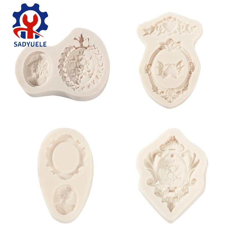 Embossed Picture Frame Silicone Mould cupcakes  Decorations Fondant molds Craft