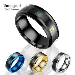 Unmegoni Nhẫn Thép Không Gỉ Hiển Thị Nhiệt Độ Ma Thuật Sáng Tạo Cho Cả Nam Và Nữ