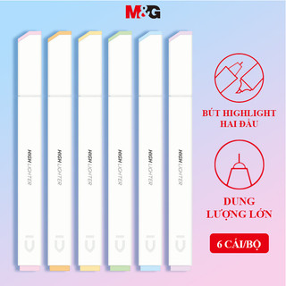 M&g bút đánh dấu highlight set 6 bút dạ quang đầu mềm nhiều màu sắc đa dạng