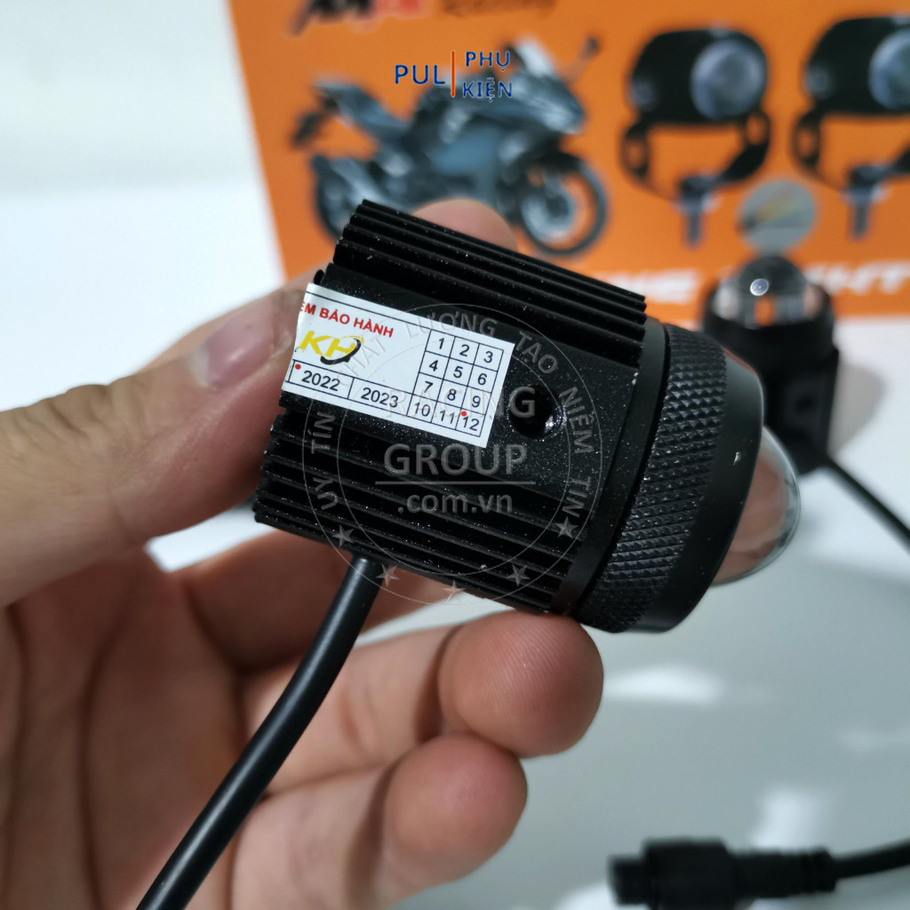 Đèn trợ sáng mini moto xe máy bi cầu MA RACING DRIVING LIGHT 2 chế độ ánh sáng trắng vàng hàng chính hãng