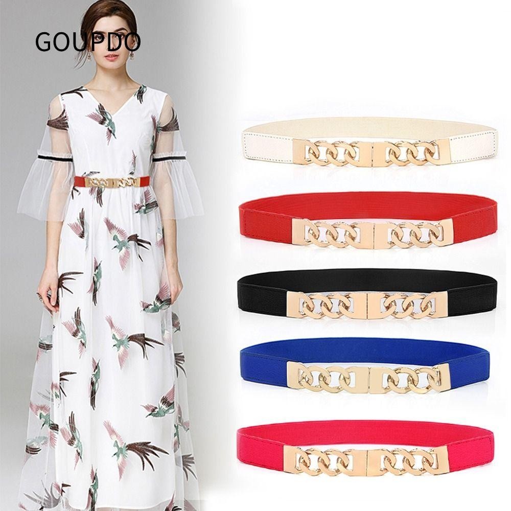 GOUPDO Thắt lưng thun Punk Thắt lưng nữ Dây thắt lưng trang trí