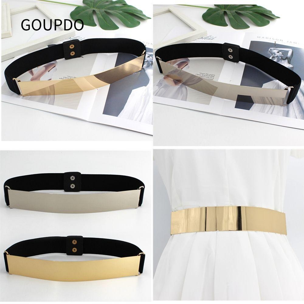 GOUPDO Thắt lưng thun thời trang nữ co giãn có thể điều chỉnh đàn hồi sang trọng