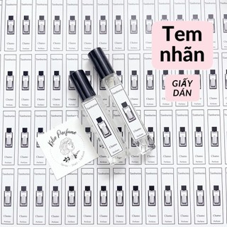 Combo 10 Tem Dán Chai Nước Hoa Tamburins cho chai chiết đủ các dòng