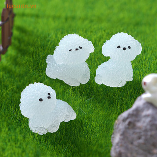 Lucaiitn mới huỳnh quang dễ thương đồ chơi chó con đồ trang trí ô tô đêm phát sáng chó nhà trang trí ô tô phụ kiện vn